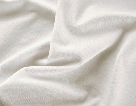 Bio-Single-Jersey S-Z-Drehung mit 140 g/m² aus kbA Baumwolle in Weiß ohne optische Aufheller von Cotonea fabrics