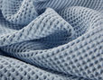 Bio Waffelpikee Stoff aus kbA Baumwolle mit großem Muster in Hellblau von Cotonea,